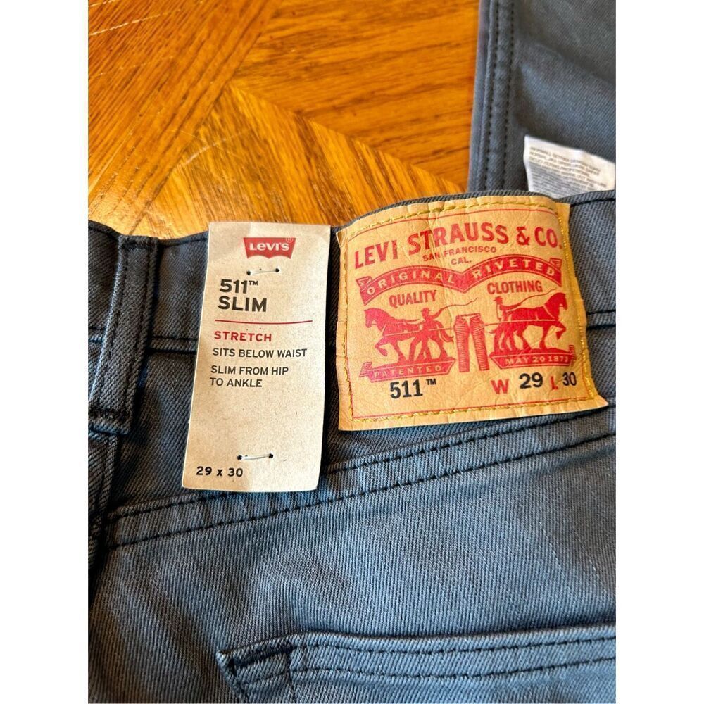 Levi's Men's 511 Slim Stretch Fit Jeans - New Olive Khaki - 29W x 32L NWT - Picture 8 of 10